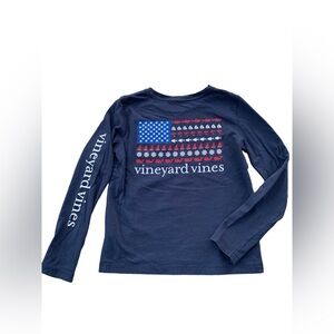 Vineyard Vines Size Small, 7-8, Nautical American Flag Long Sleeve Pocket Tee